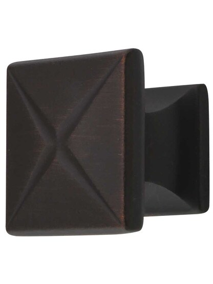 Southport Square X Knob - 1 3/8 inch Square in Ancient Bronze.